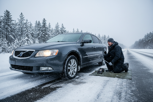 winter flat tire